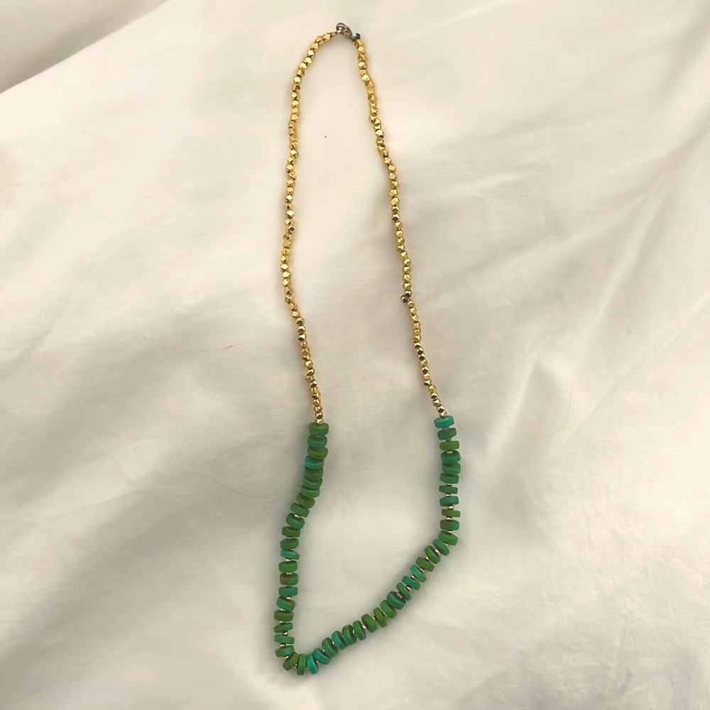 Malachite/gold filled necklace